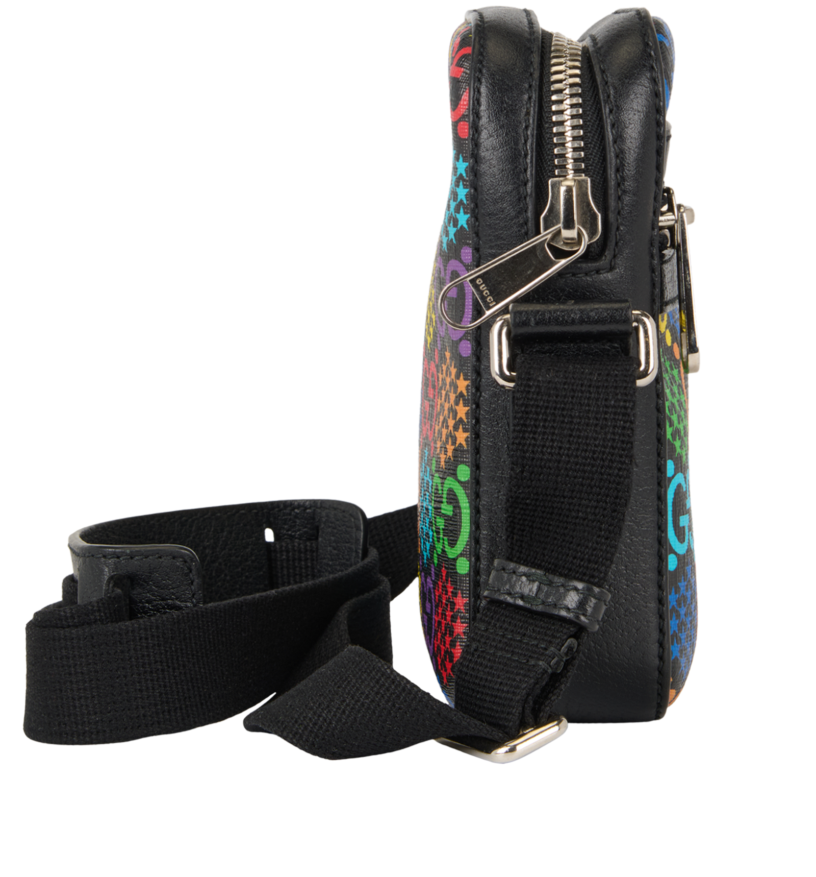 GG Small Messenger, &pound;395, Handbags, Black, Canvas, Side view